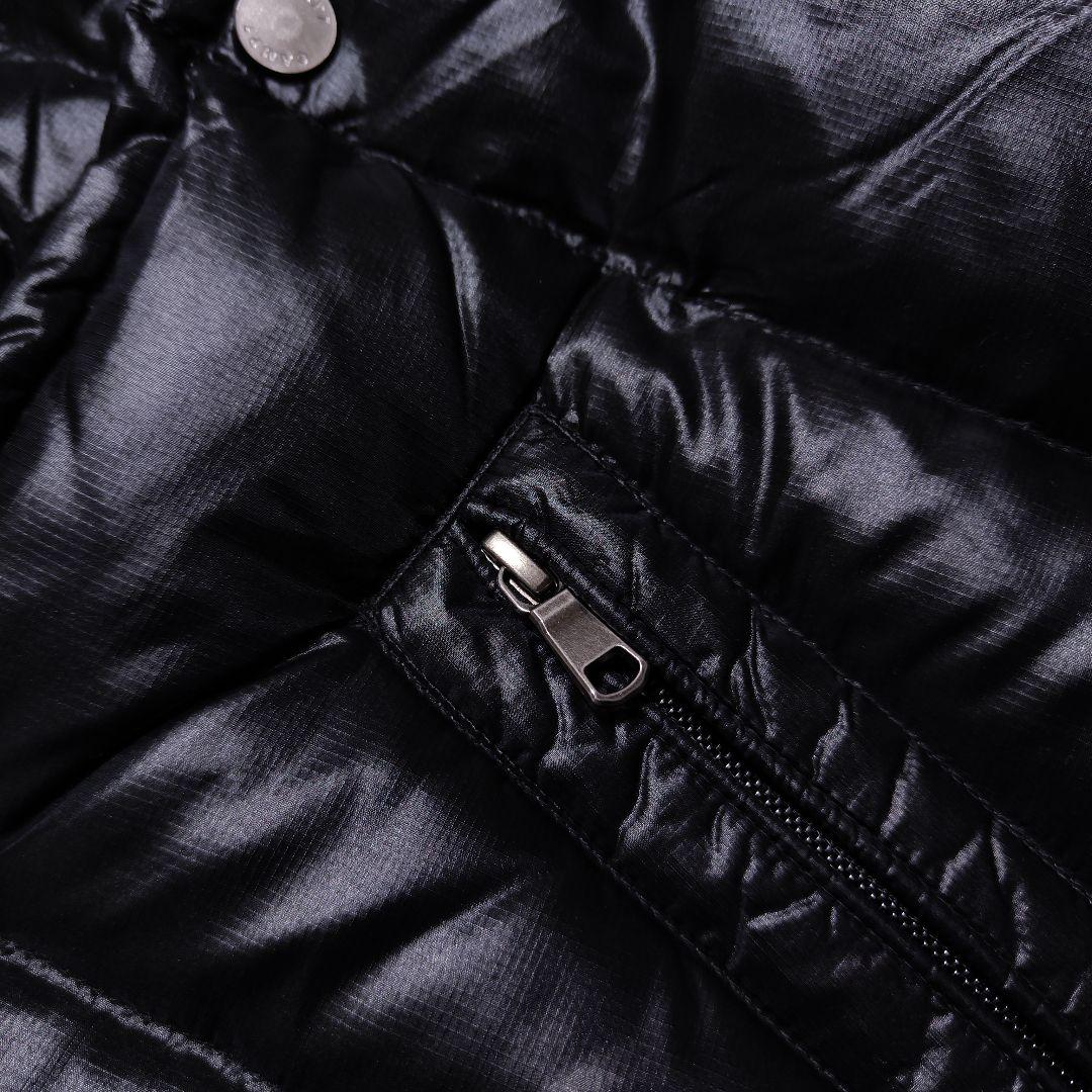 CAMP7 ダウンベスト ファー フード 光沢 y2k 2way ブラック