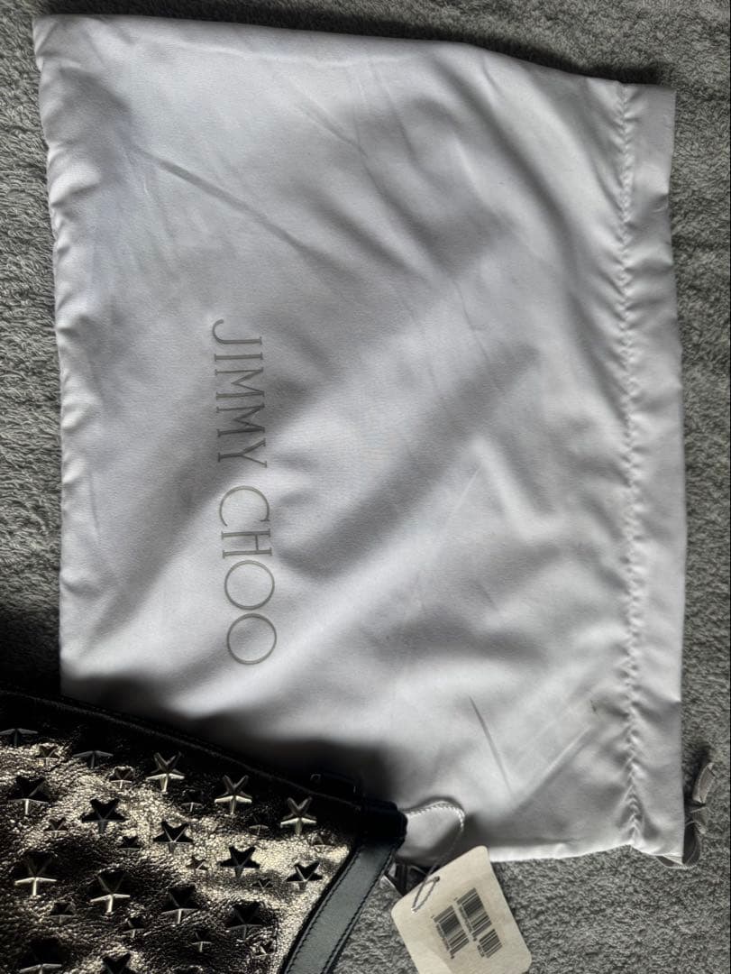 未使用 JIMMY CHOO シルバー スタースタッズ クラッチバッグ