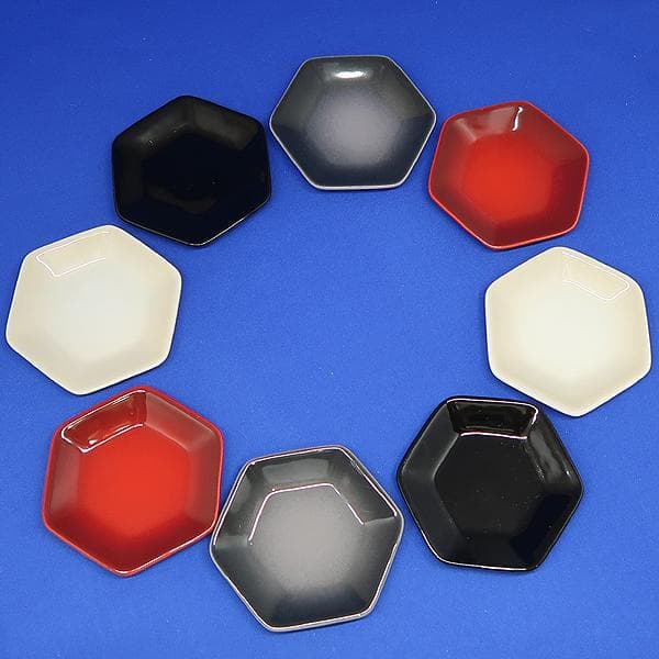 未使用 ルクルーゼ ミニヘキサゴン プレート 小皿　2セット (計 8枚 )