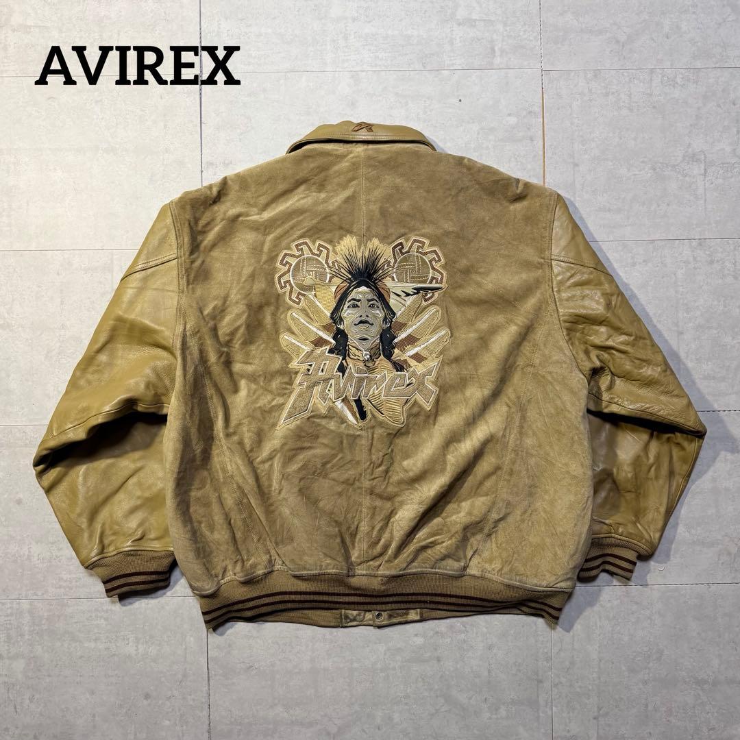 AVIREX Sun Dance レザースタジャン 本革 大きいサイズ 4XL
