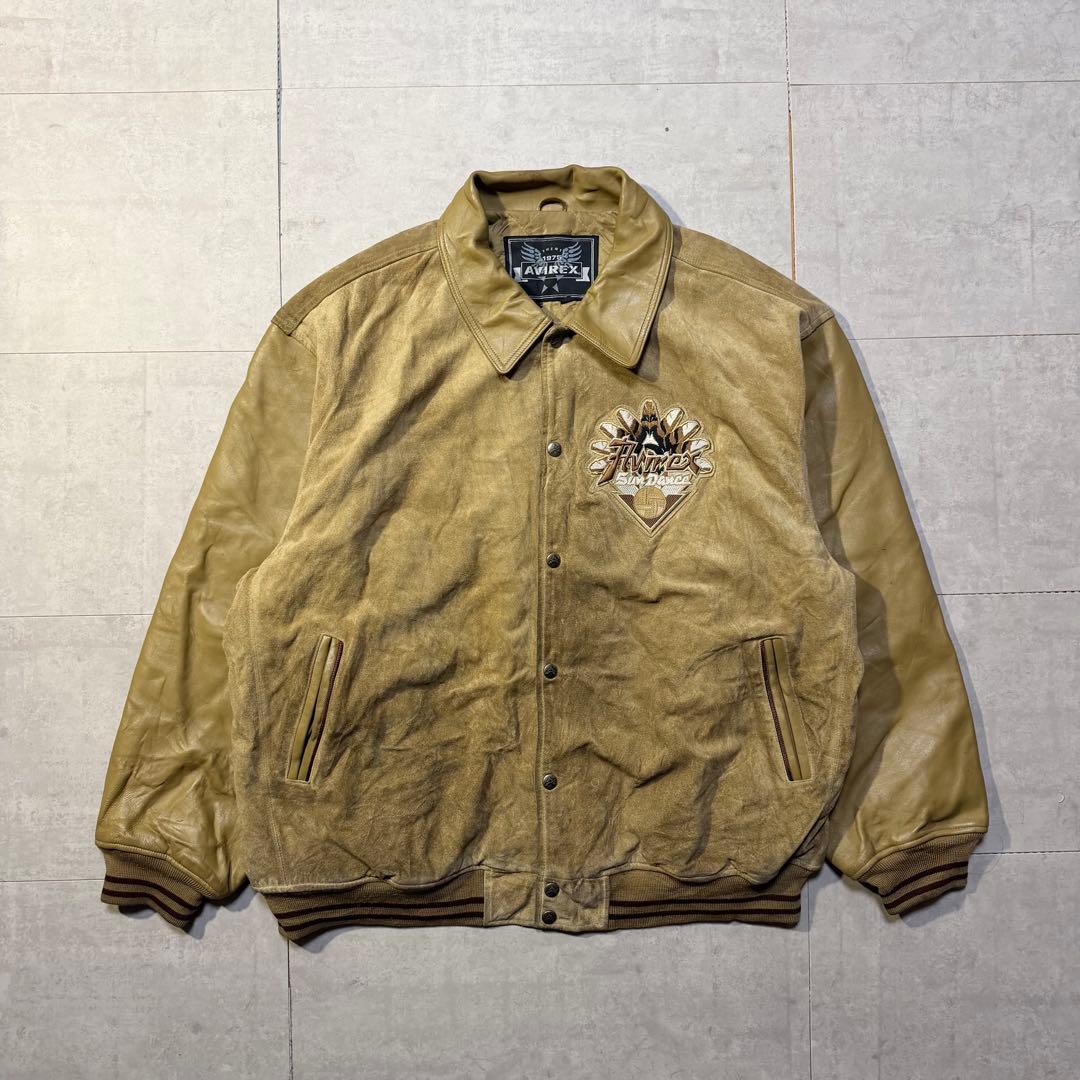 AVIREX Sun Dance レザースタジャン 本革 大きいサイズ 4XL