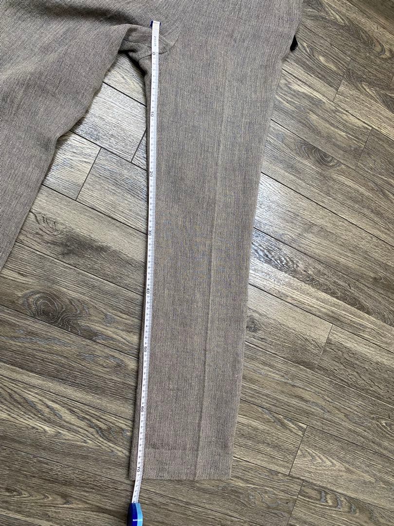 HERMES エルメス　皮モチーフ付　スラックス　パンツ　織り柄 XS