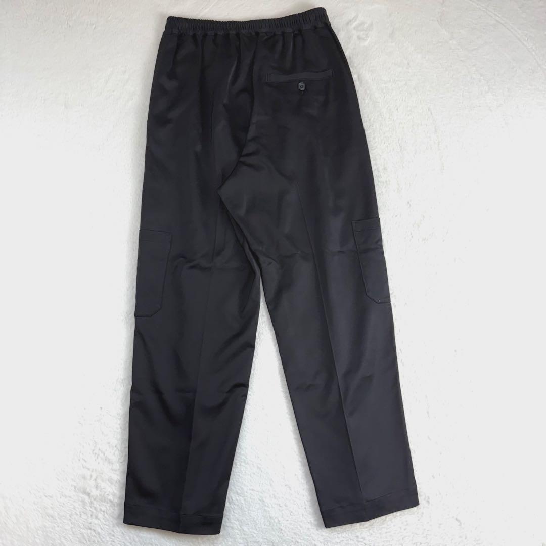 美品　コラム　サテン　マット　カーゴパンツ　黒　S　日本製　エストネーション