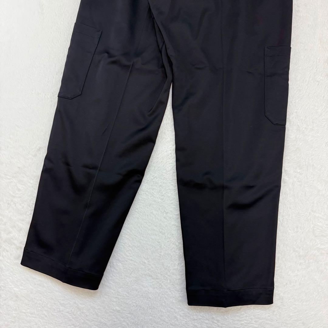 美品　コラム　サテン　マット　カーゴパンツ　黒　S　日本製　エストネーション