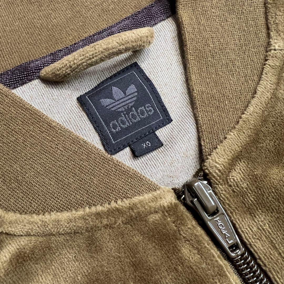 【極美品】00s adidasベロアジャージ トラックトップ カーキ XO