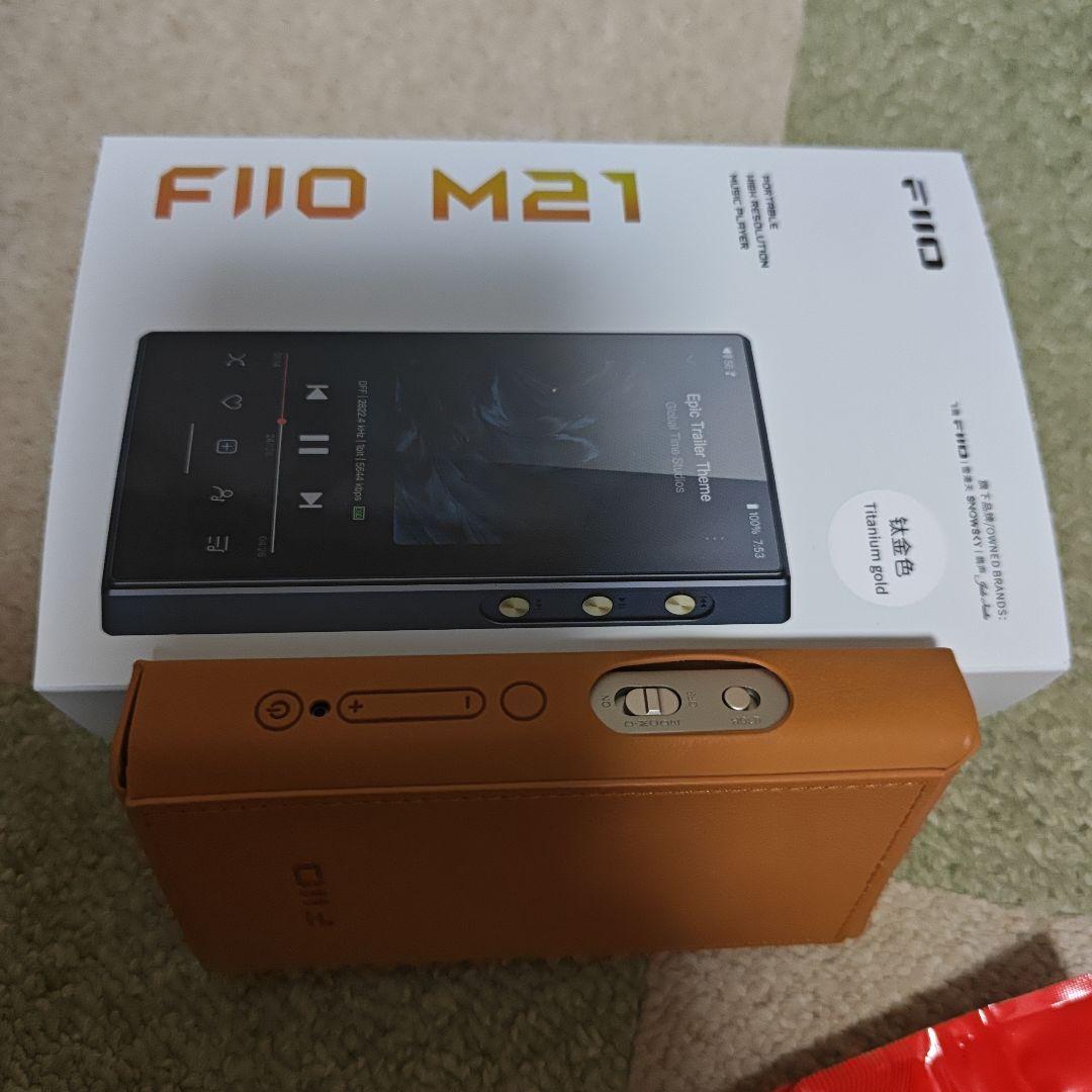 FiiO M21 Titanium Gold + PUレザーケース Brown