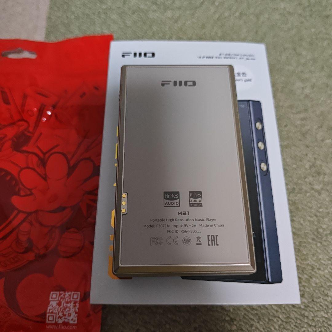 FiiO M21 Titanium Gold + PUレザーケース Brown