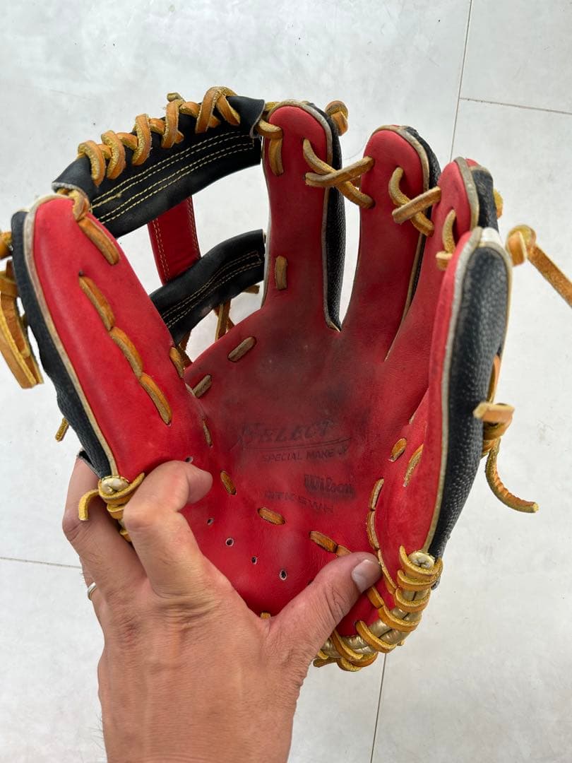 Wilson SELECT 軟式野球グローブ 赤黒