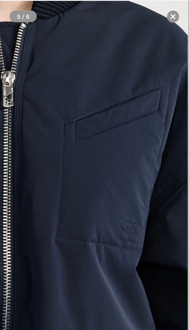 GANNI ネイビー　ボンバー　中綿　MA-1 ジャケット　ブルゾン　XXS