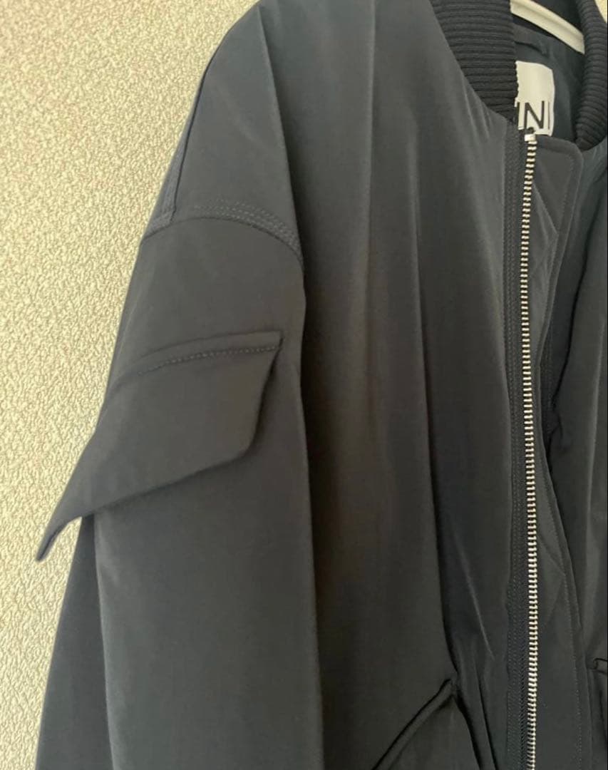 GANNI ネイビー　ボンバー　中綿　MA-1 ジャケット　ブルゾン　XXS