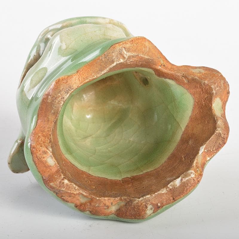 茶道具　香道具　青磁　玉取獅子　香炉　時代箱付　M　R7351