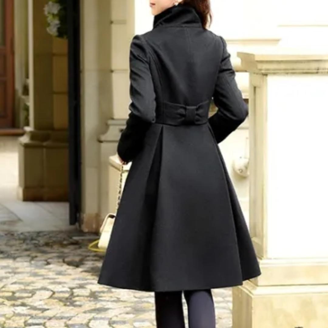 新品タグ付き✨ ルイルエブティック バックリボン ウールコート フレア S 黒