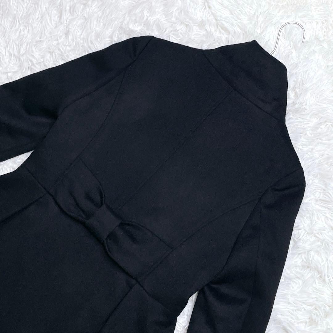 新品タグ付き✨ ルイルエブティック バックリボン ウールコート フレア S 黒