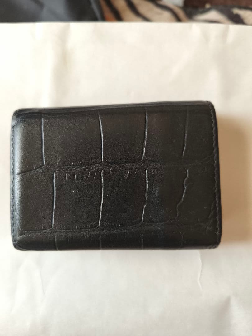 BALENCIAGA ブラック レザー 三つ折り財布