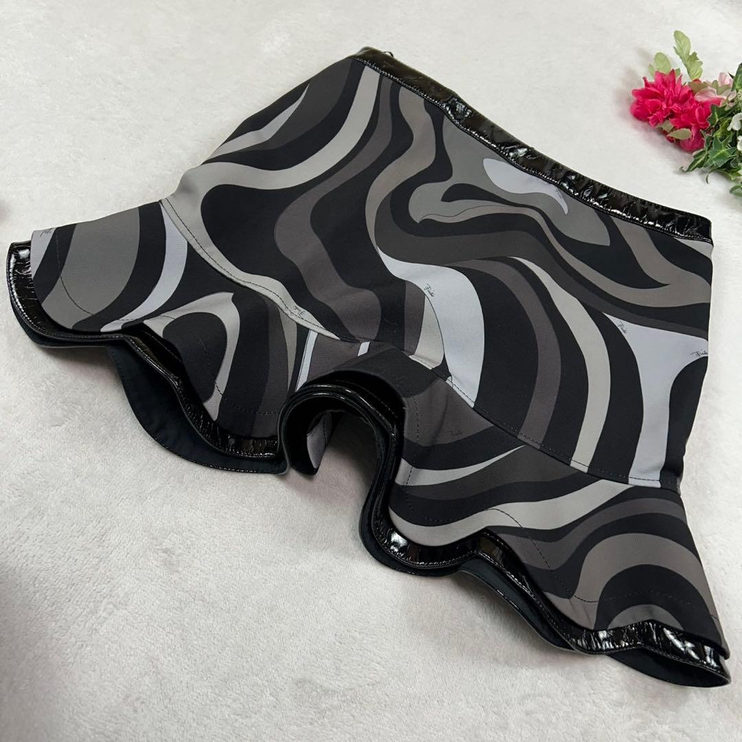 K713 美品 L エミリオプッチ イタリア製 フリル ミニスカート レディース