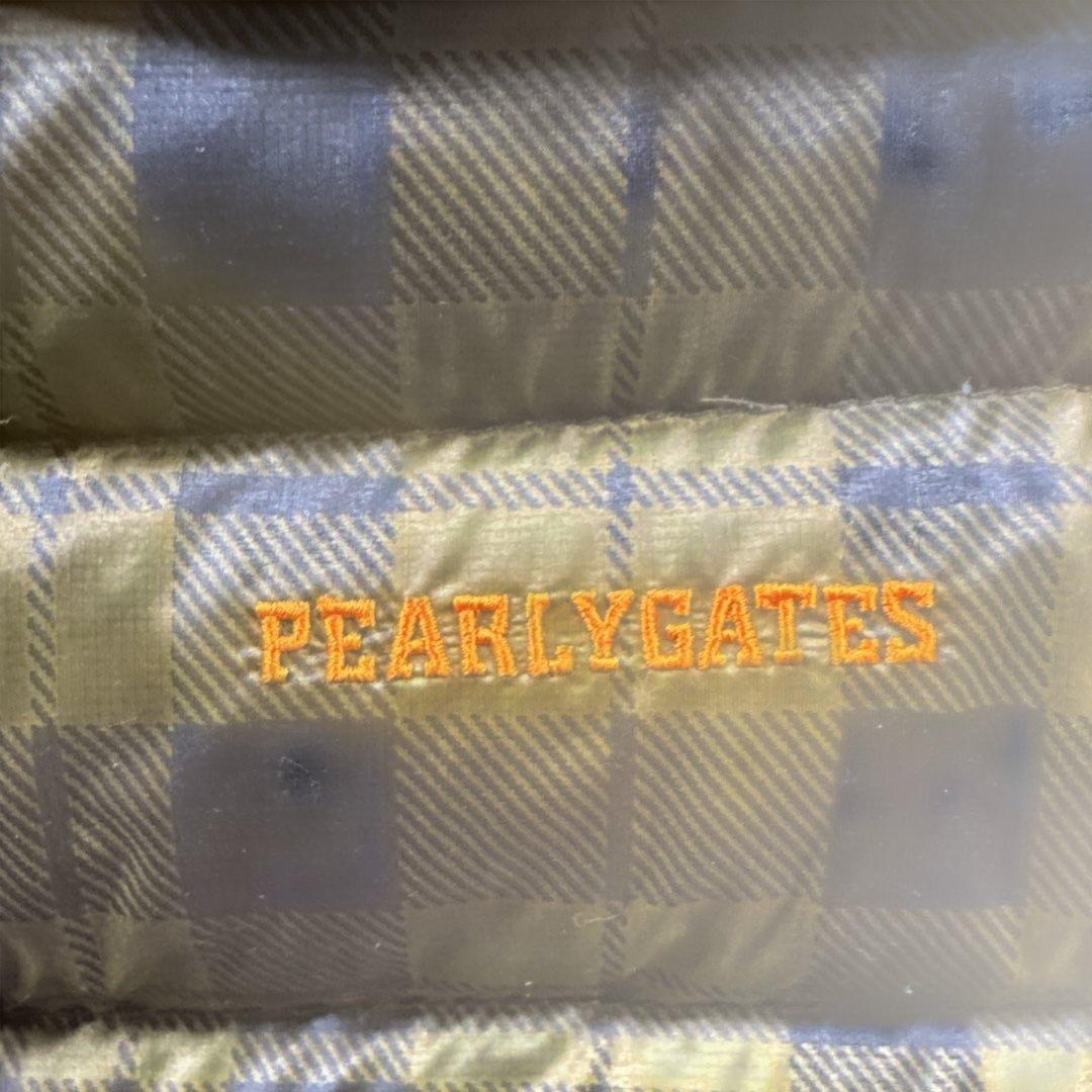 【美品】パーリーゲイツ オリーブグリーン チェック柄 ダウンジャケット