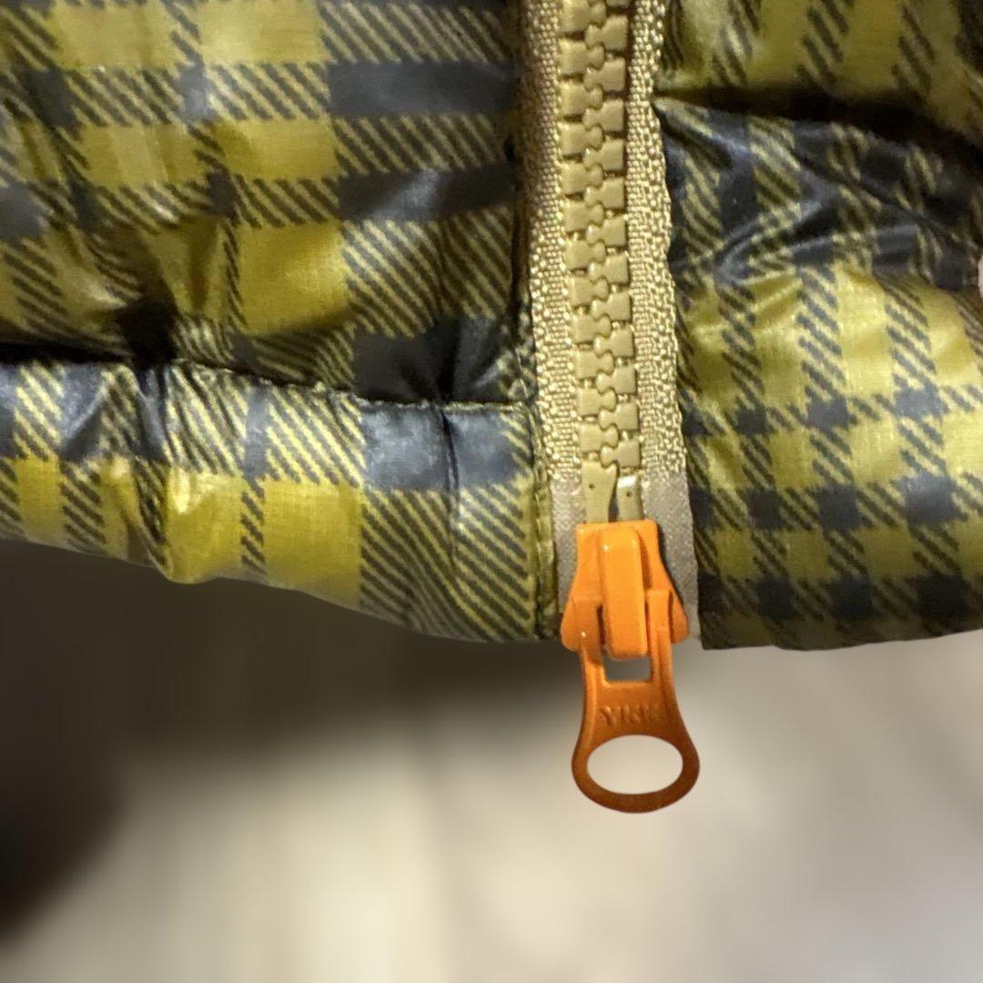 【美品】パーリーゲイツ オリーブグリーン チェック柄 ダウンジャケット