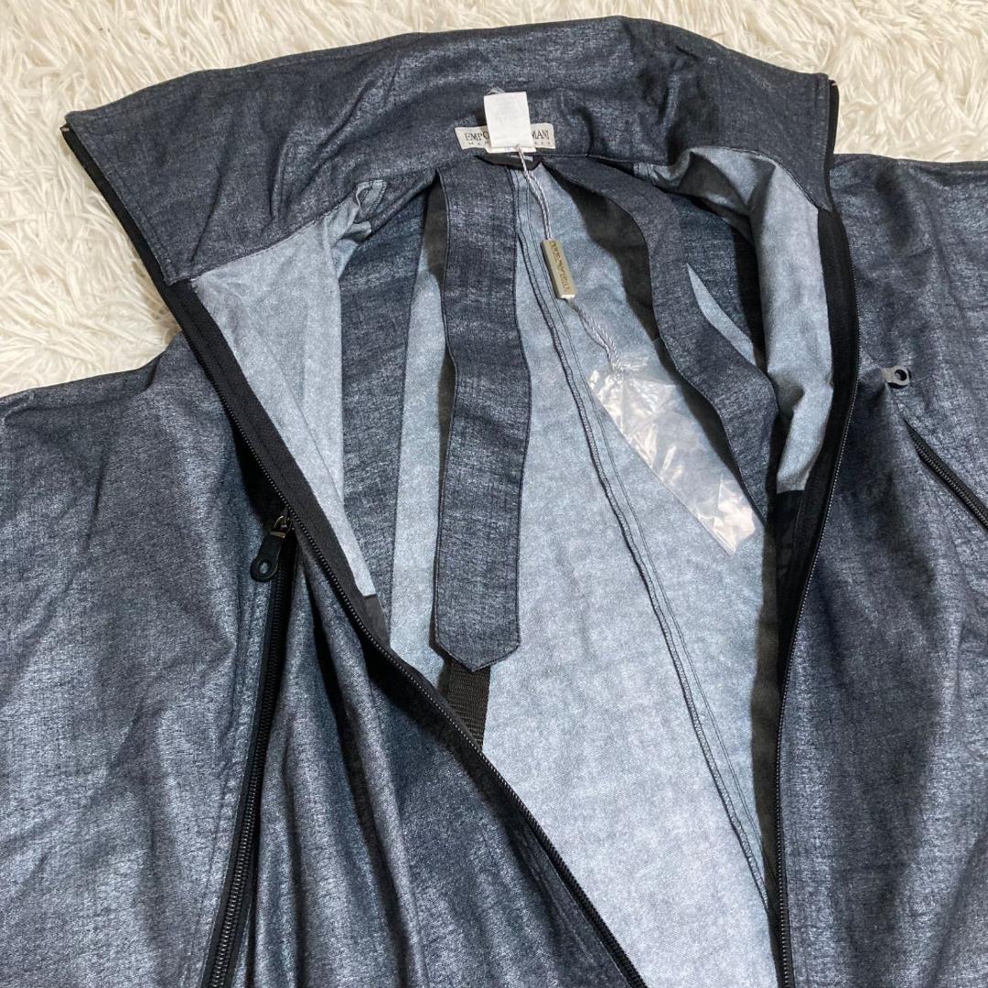 15676✨新品✨エンポリオアルマーニ デニム調 ジップ ラメ ポンチョ