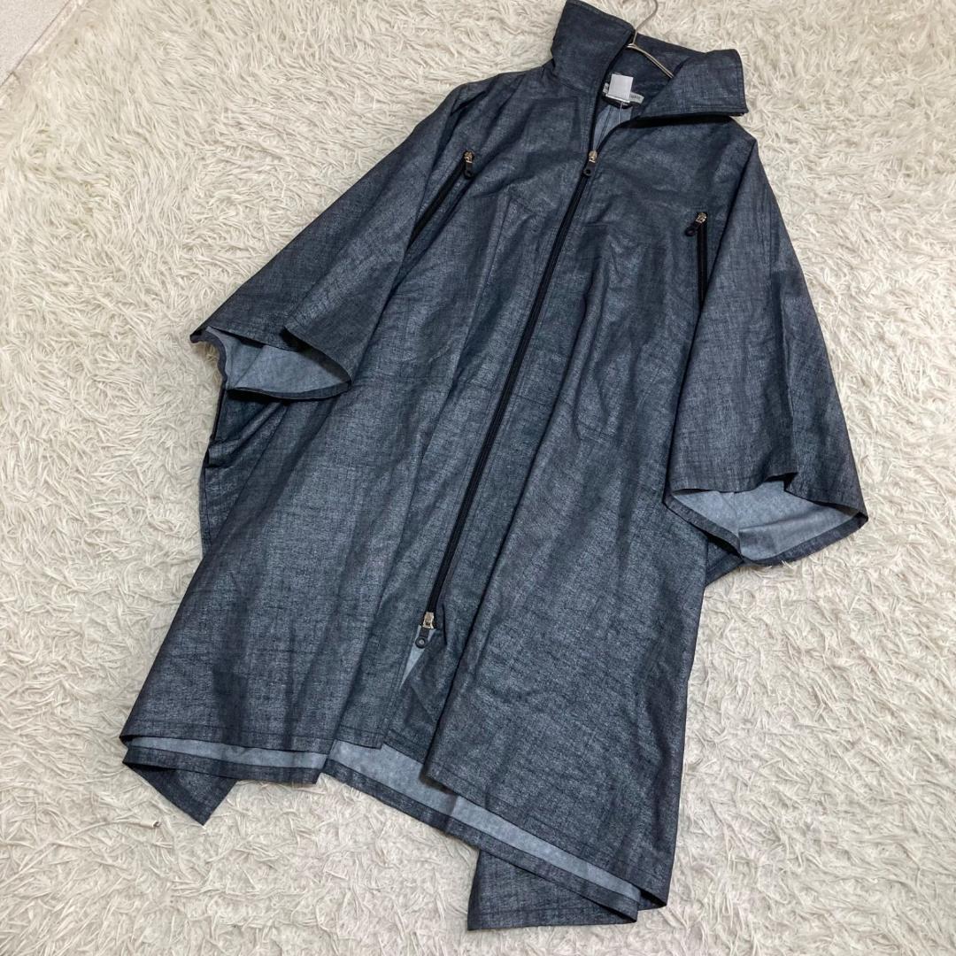 15676✨新品✨エンポリオアルマーニ デニム調 ジップ ラメ ポンチョ
