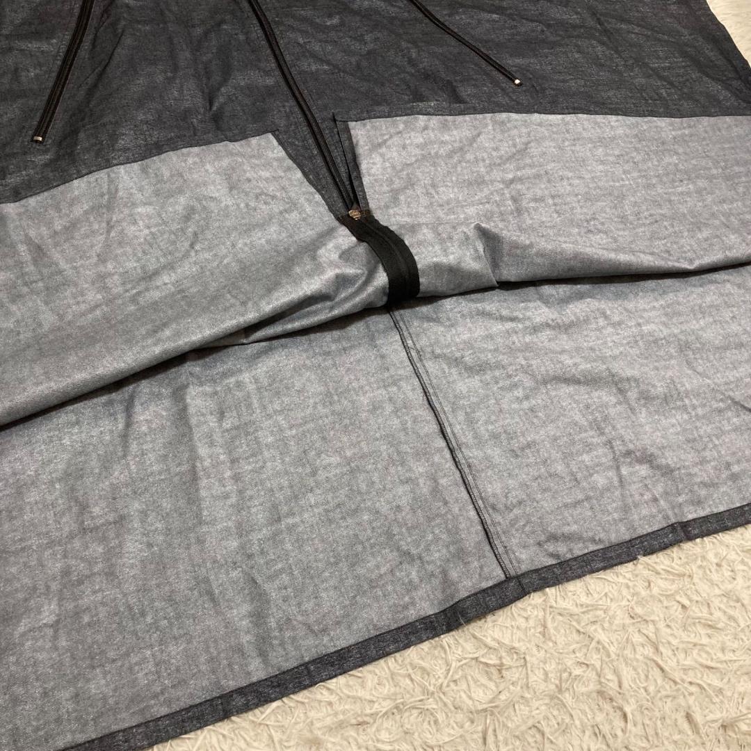 15676✨新品✨エンポリオアルマーニ デニム調 ジップ ラメ ポンチョ