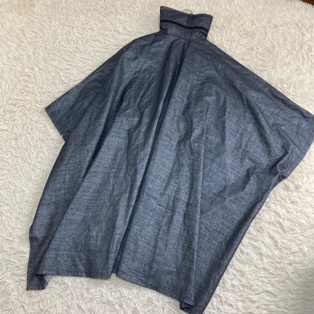 15676✨新品✨エンポリオアルマーニ デニム調 ジップ ラメ ポンチョ