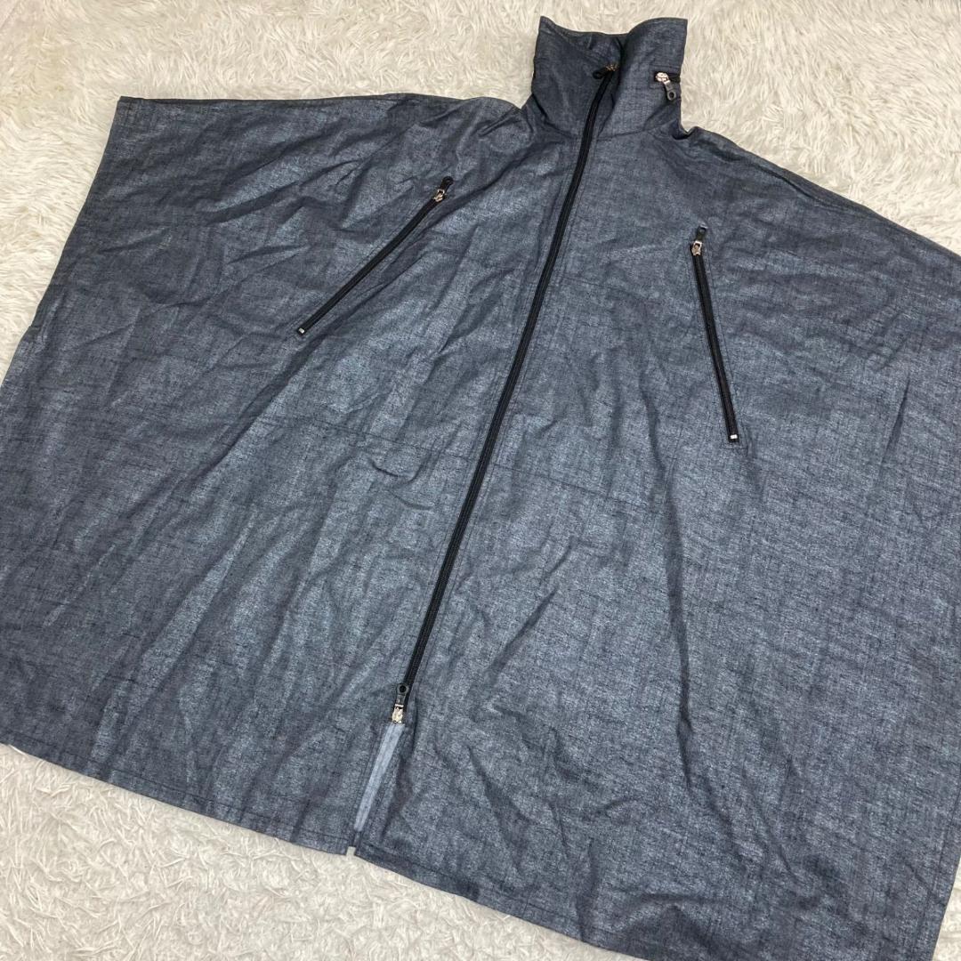 15676✨新品✨エンポリオアルマーニ デニム調 ジップ ラメ ポンチョ