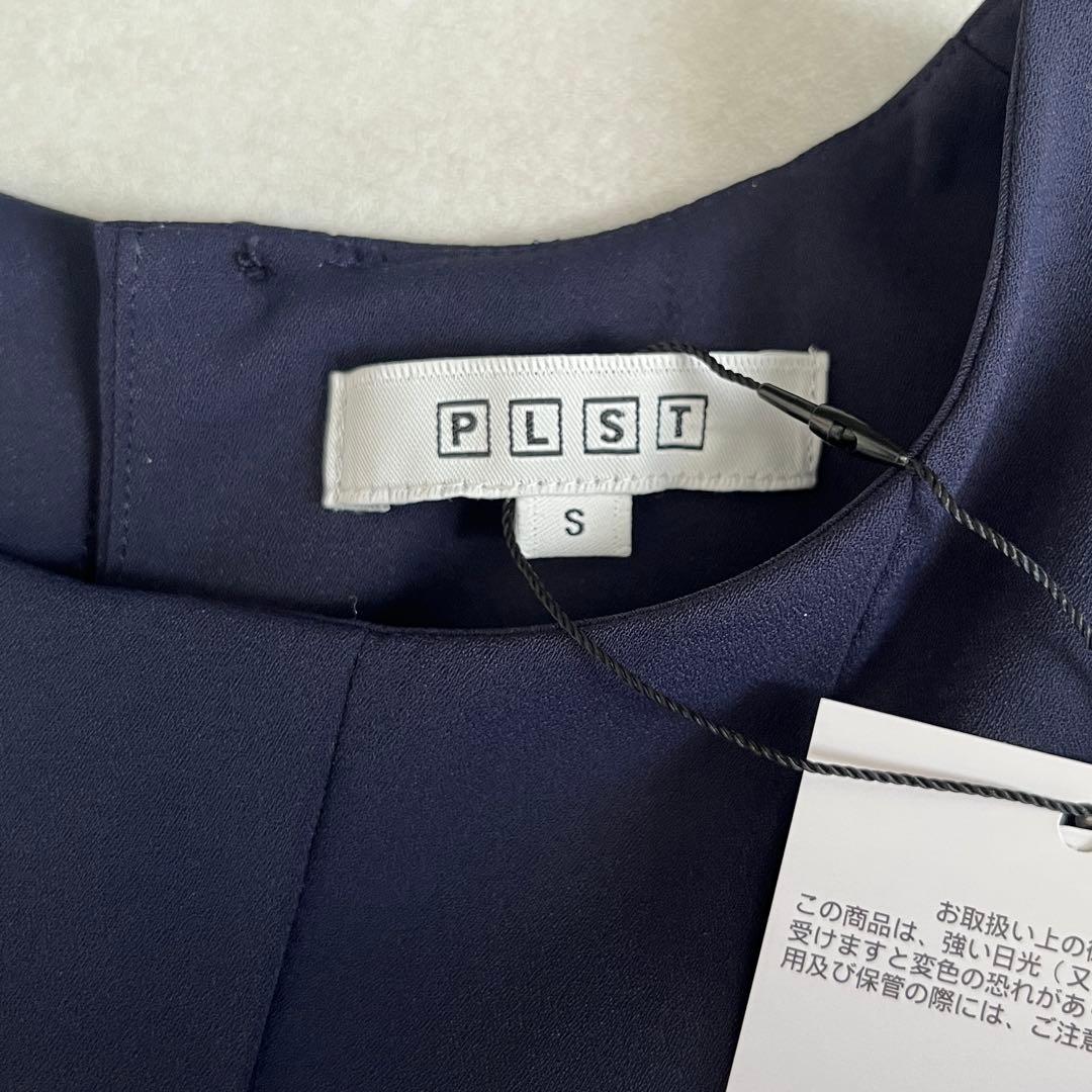 【未使用タグ付き】PLST プラステ ジョーゼットボックスプリーツワンピース