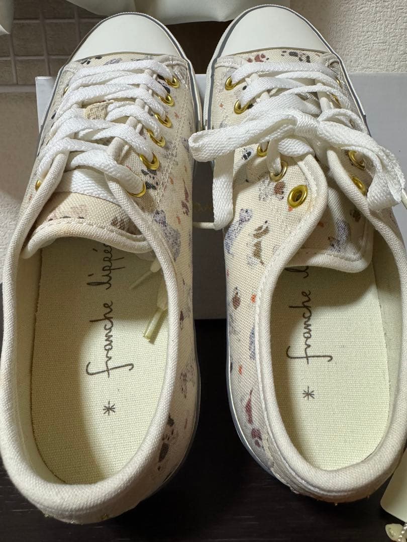 franche lippee 犬柄キャンバススニーカー