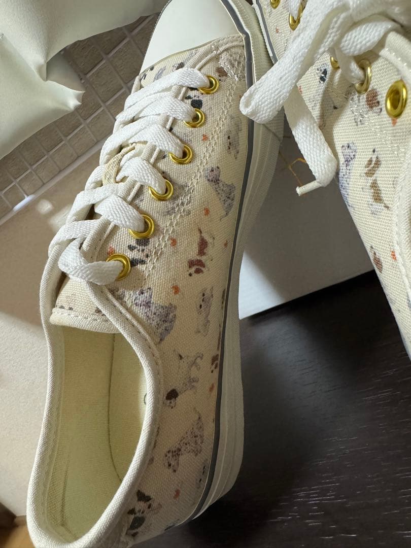 franche lippee 犬柄キャンバススニーカー