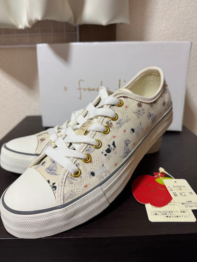 franche lippee 犬柄キャンバススニーカー