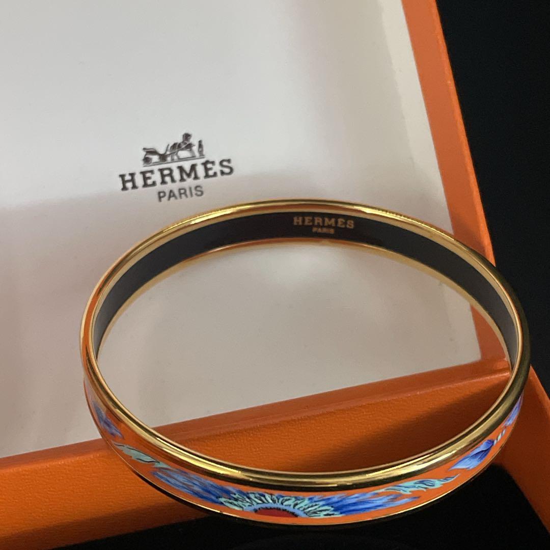 美品　正規品　エルメス エマイユ エナメルブレスレット バングル 七宝焼き
