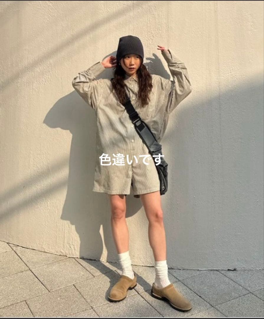 アメリ　STRIPE SHIRT ROMPERS Mサイズ