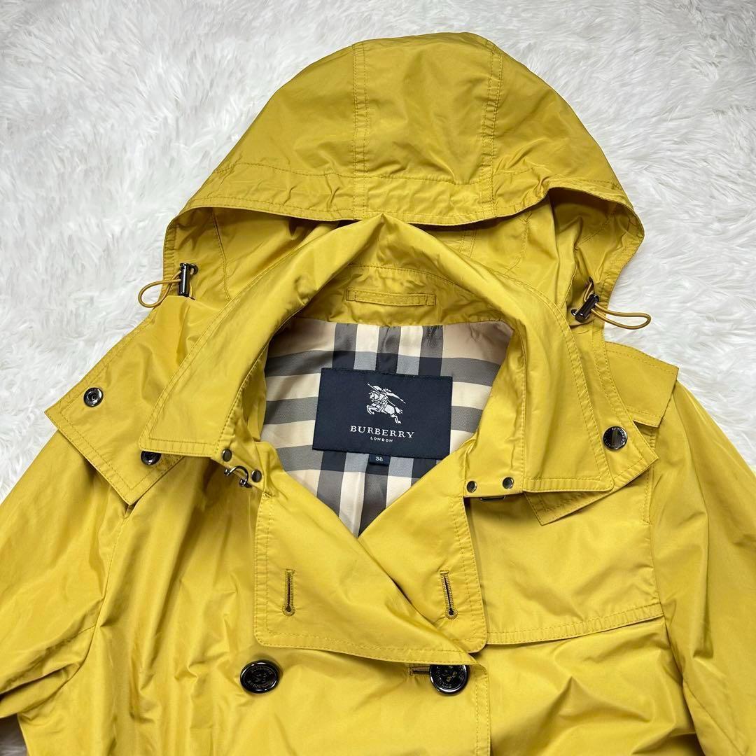 バーバリーロンドン✨撥水スプリングコート イエロー メガチェック サイズ38