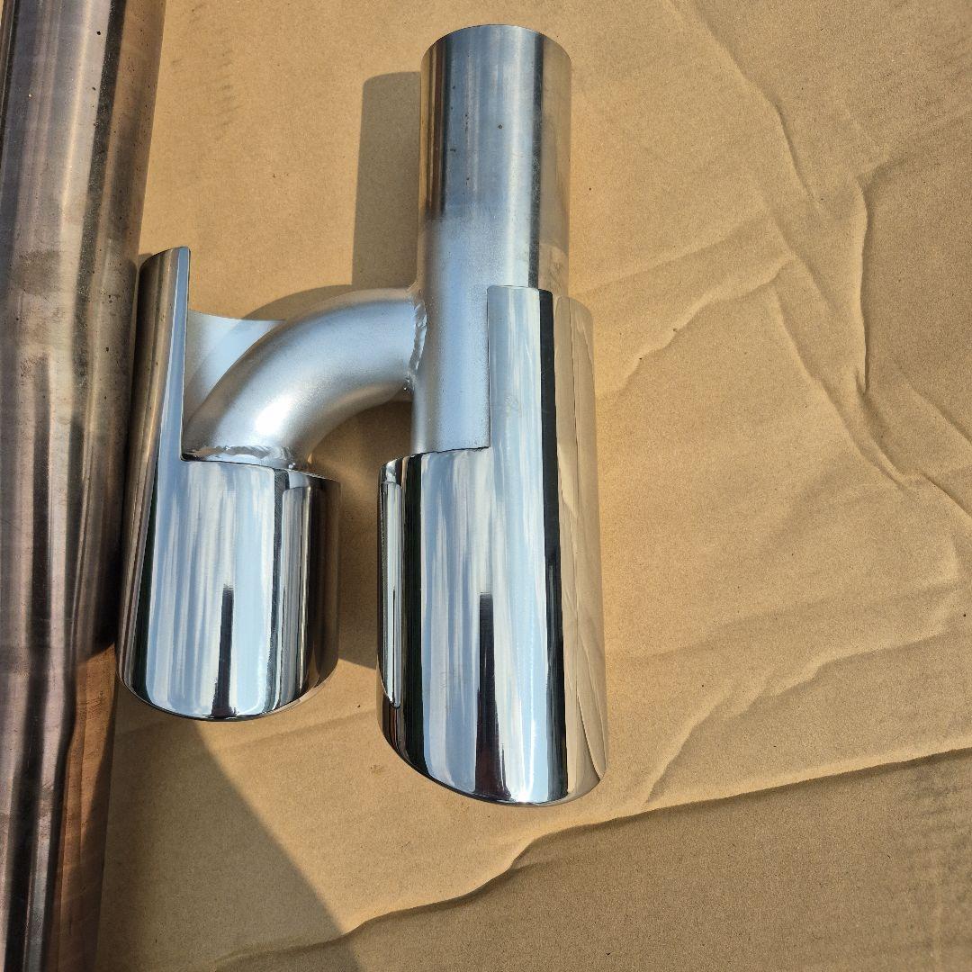 ポルシェパナメーラパワークラフト製ストレートX チューブマフラーカッターセット