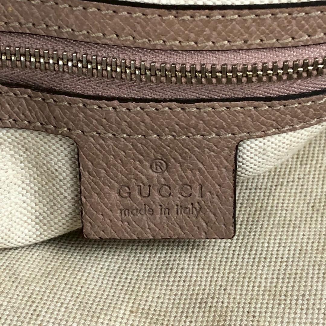 GUCCI グッチ GGキャンバス×レザー トートバッグ ベージュ×ピンク系