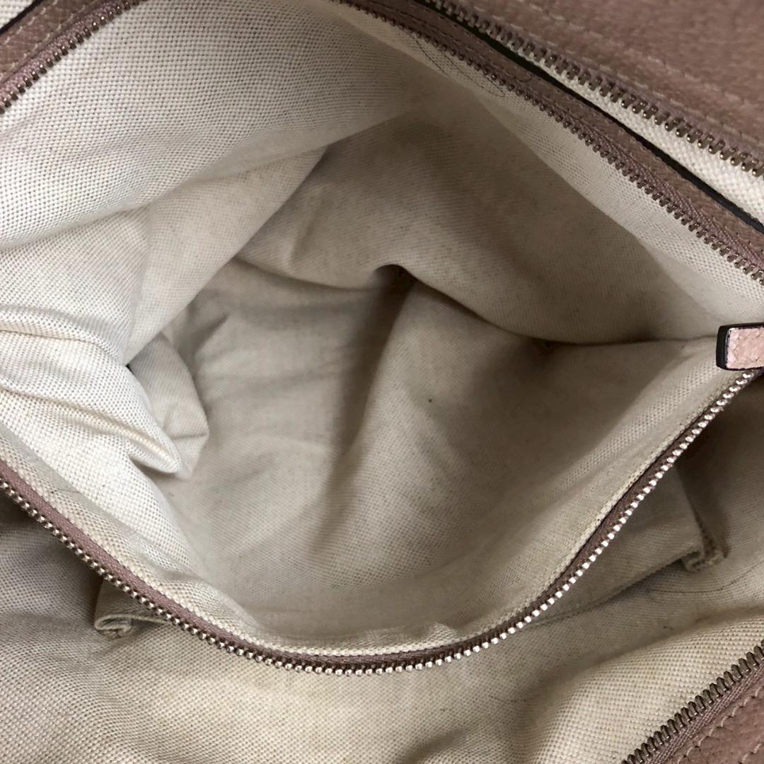 GUCCI グッチ GGキャンバス×レザー トートバッグ ベージュ×ピンク系
