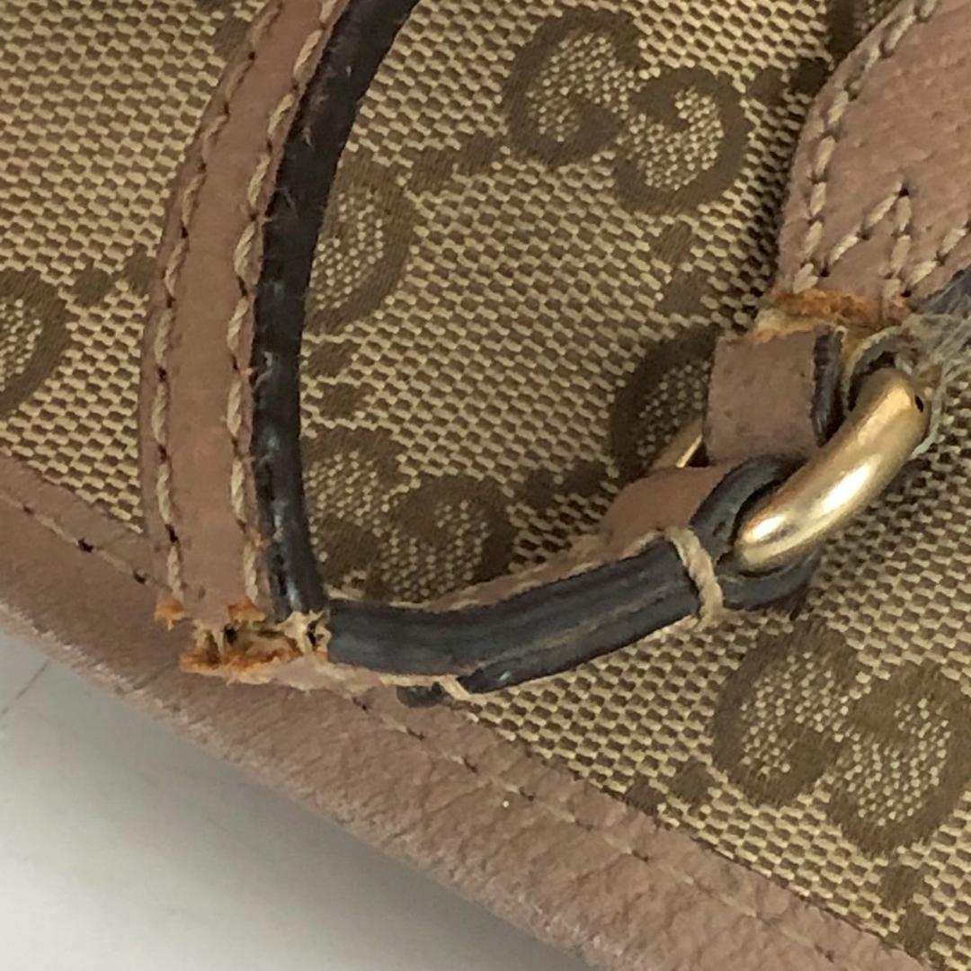 GUCCI グッチ GGキャンバス×レザー トートバッグ ベージュ×ピンク系