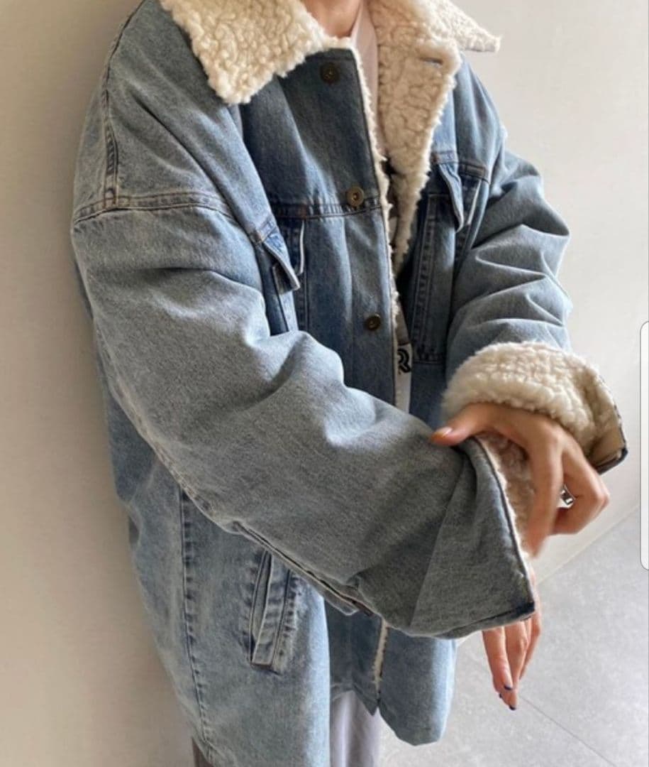 Whim Gazette DENIMボアブルゾン オーバーサイズウィムガゼット