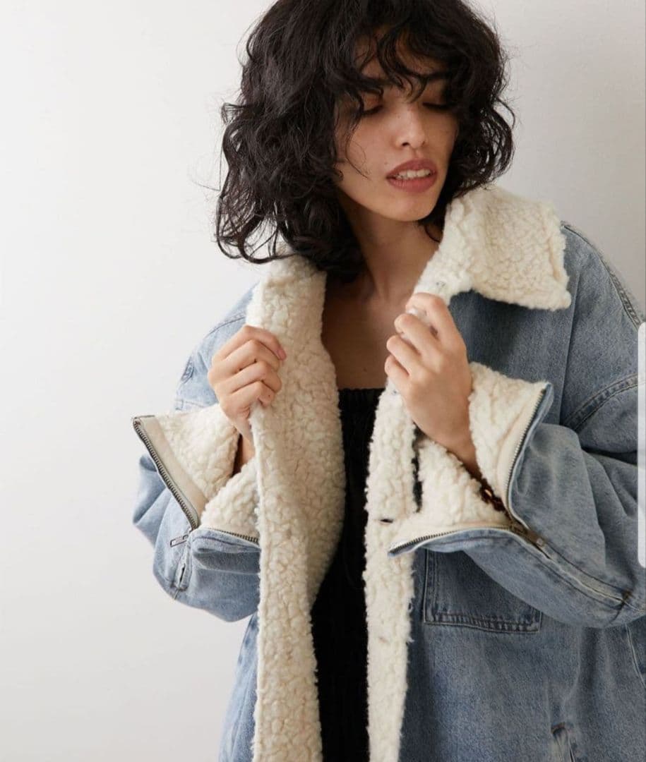 Whim Gazette DENIMボアブルゾン オーバーサイズウィムガゼット