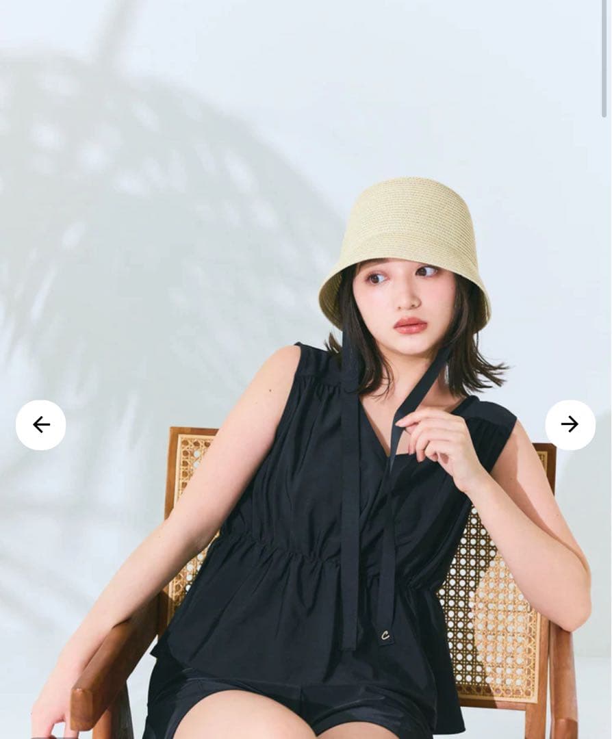 コヒナ　cohina バックリボン３ピーススウィムウェア　ブラック 水着