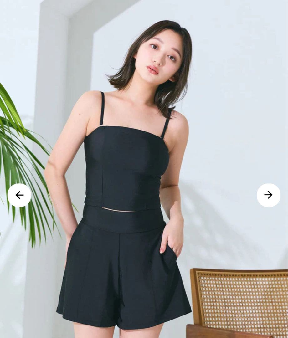 コヒナ　cohina バックリボン３ピーススウィムウェア　ブラック 水着