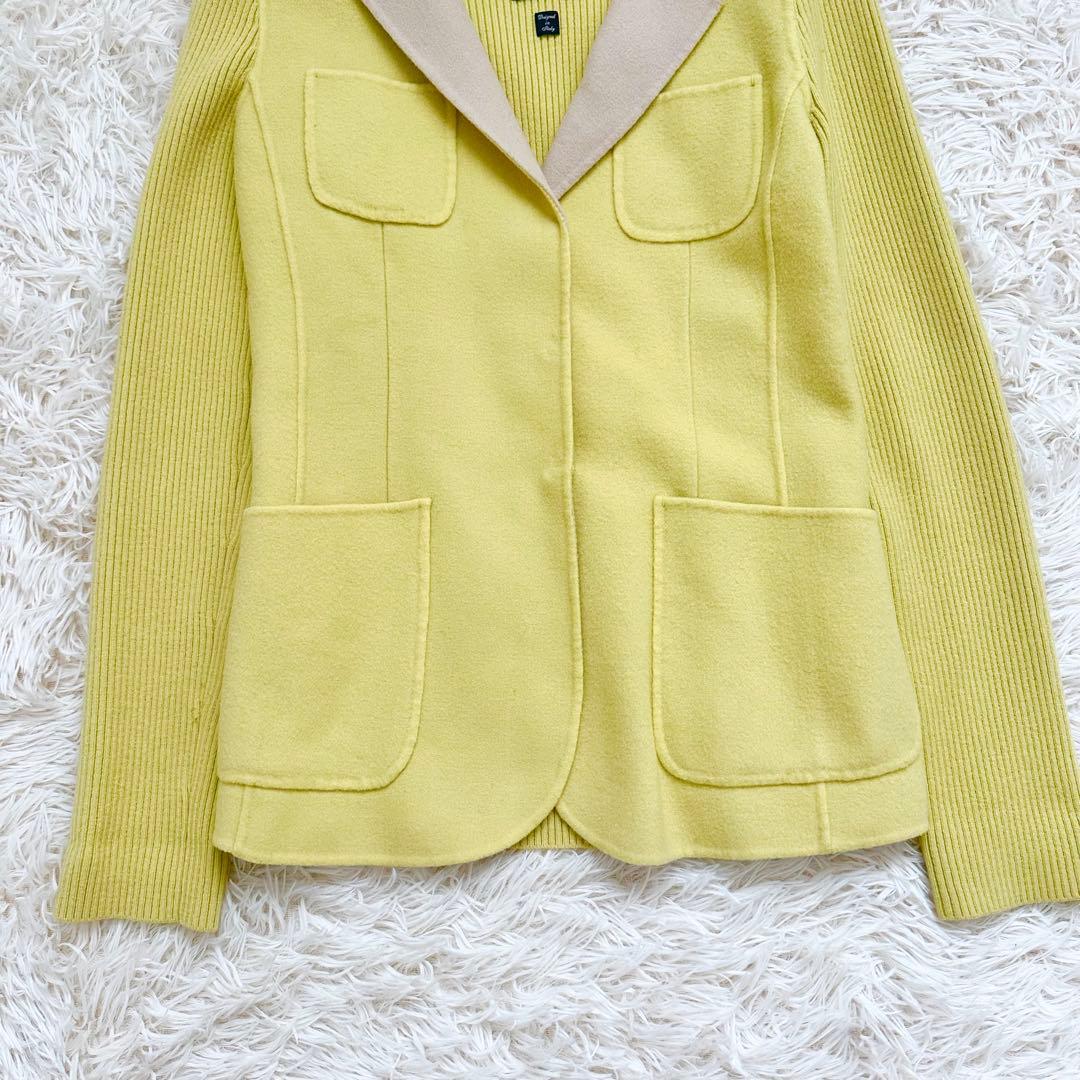 マックスマーラ クチートアマーノ ウールテーラードジャケット 黄色 L