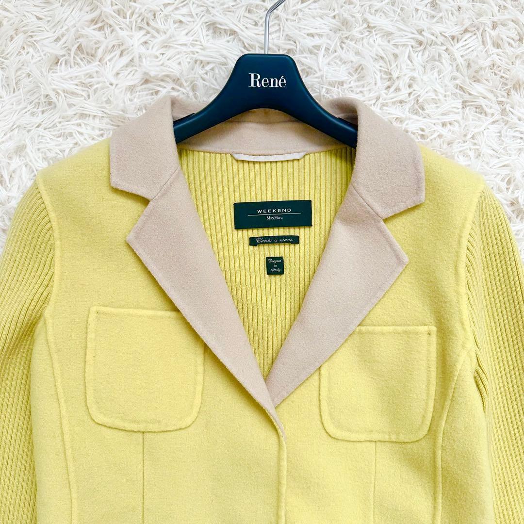 マックスマーラ クチートアマーノ ウールテーラードジャケット 黄色 L