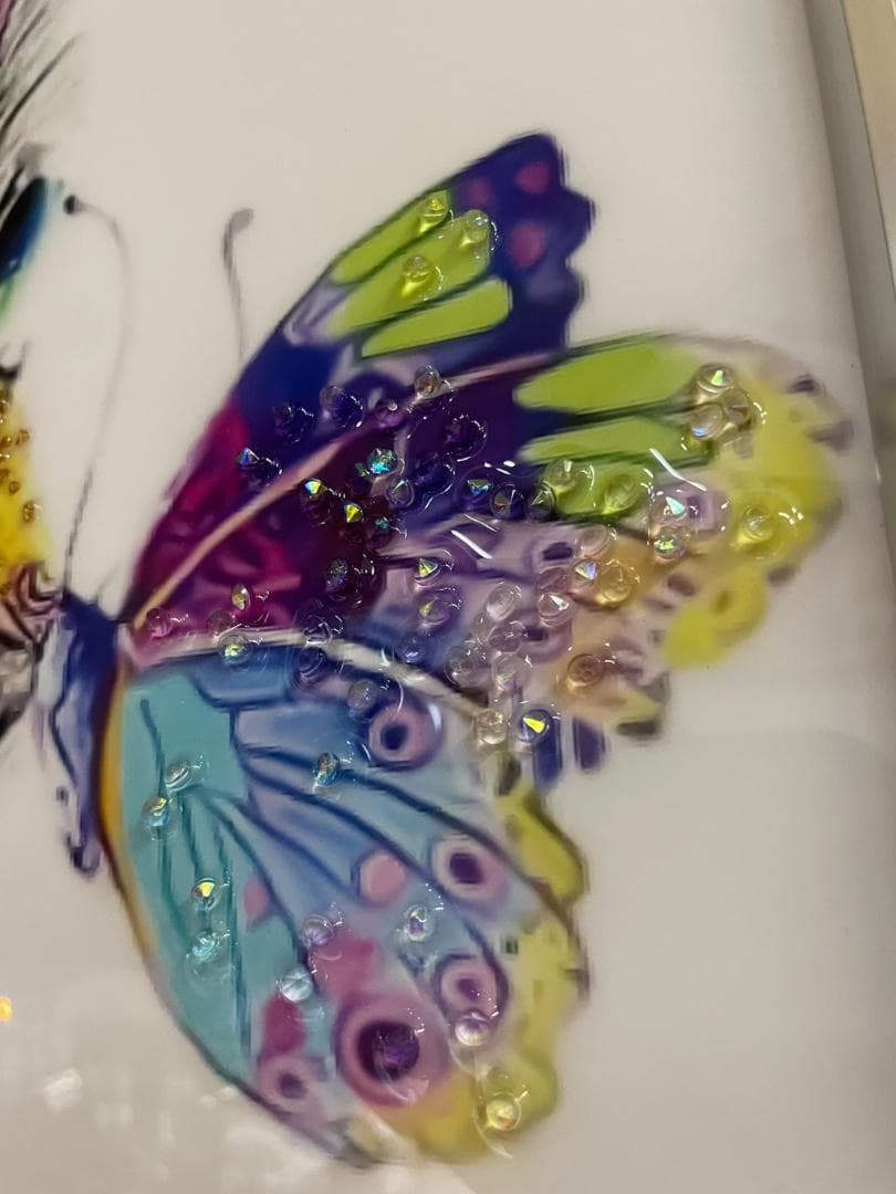 水晶絵　猫　ネコ　キャット　カラフル　アニマル　アートパネル　絵画　ペイント　絵