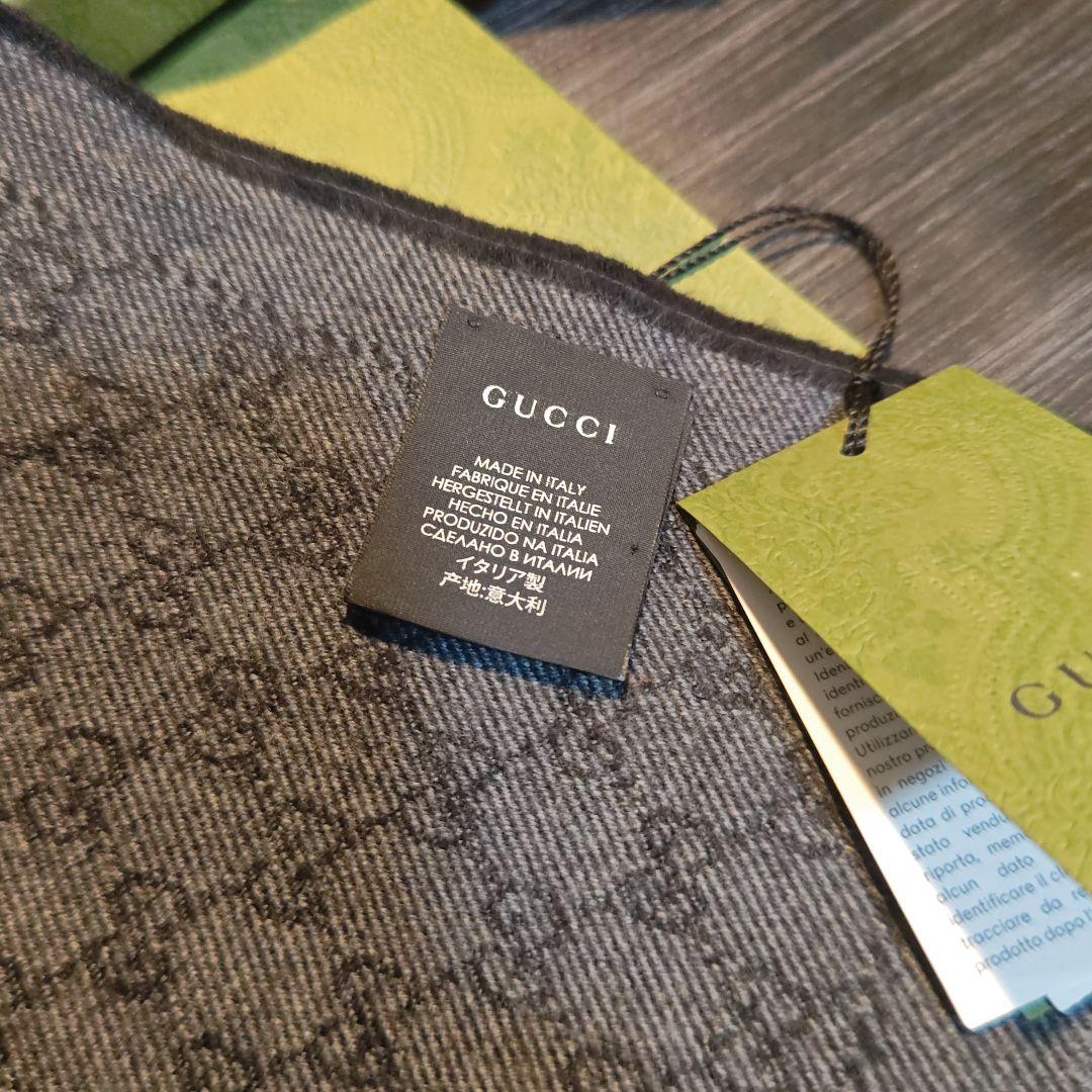❤新品箱袋付き❤GUCCI マフラー ショール スカーフ❤ブラックグレー❤