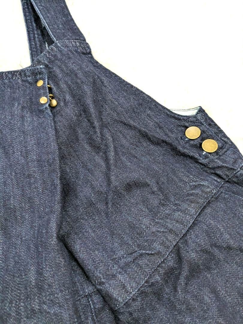 ネストローブ デニムフロントホックサロペット　インディゴ