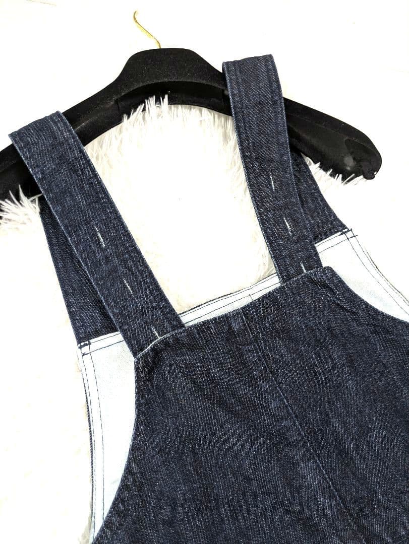 ネストローブ デニムフロントホックサロペット　インディゴ