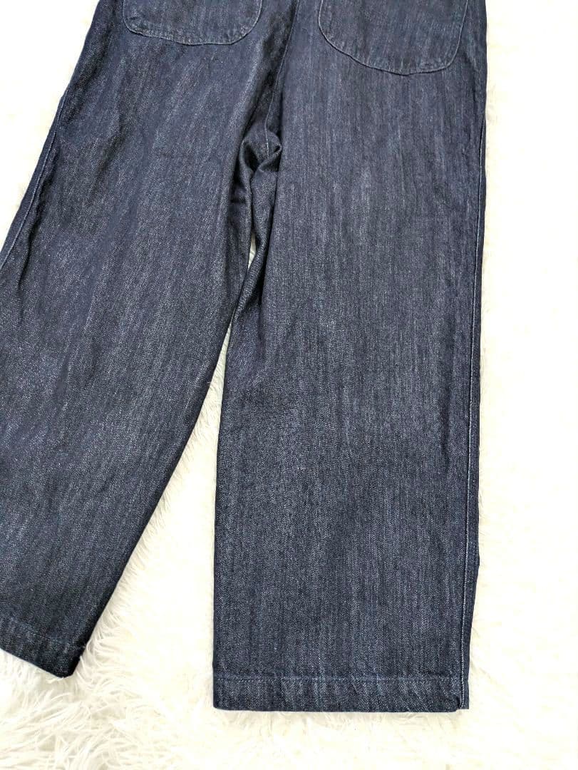 ネストローブ デニムフロントホックサロペット　インディゴ