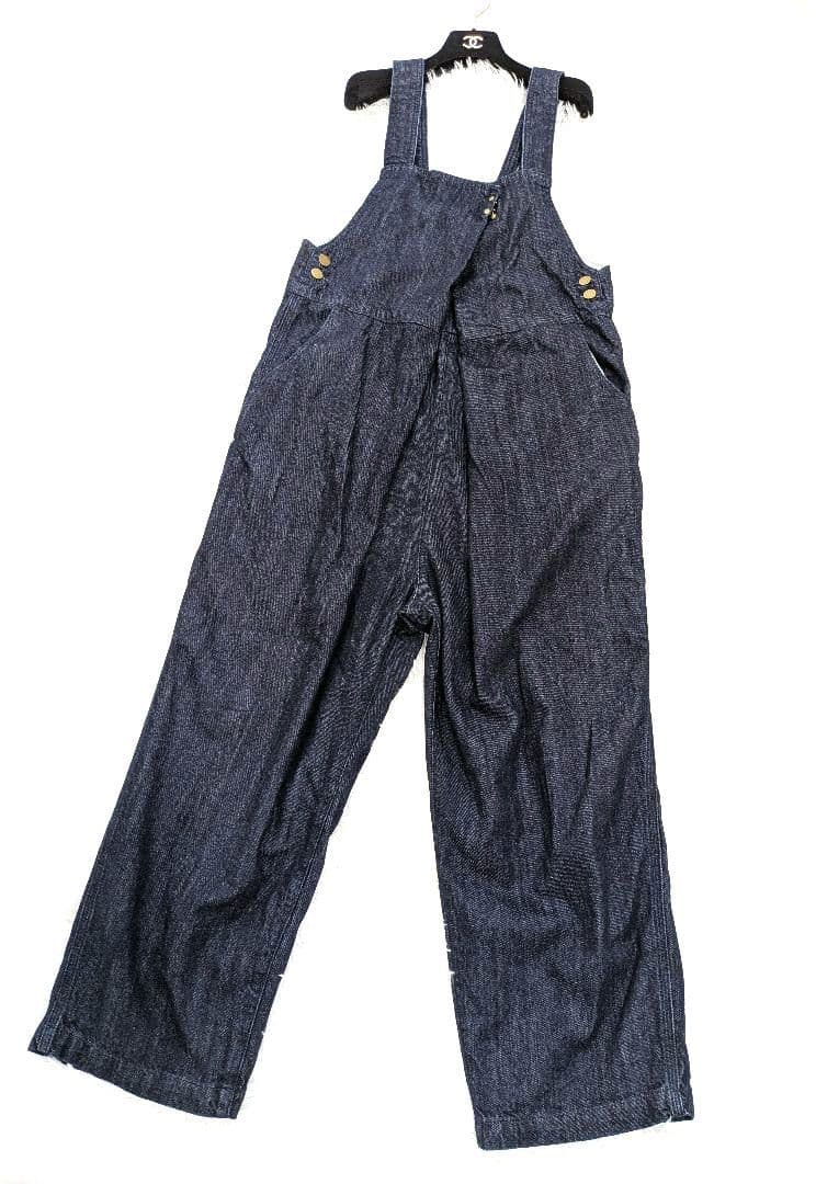 ネストローブ デニムフロントホックサロペット　インディゴ