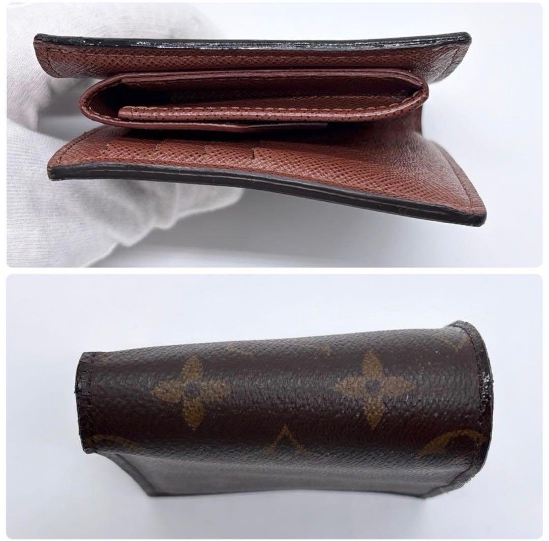 美品 ルイヴィトン ポルトフォイユマルコ モノグラム ブラウン 2つ折り財布